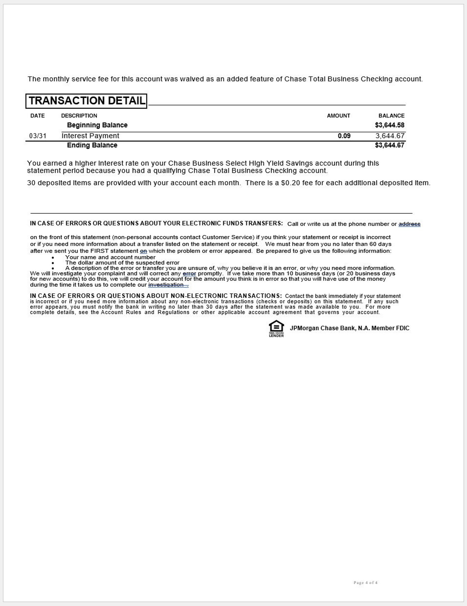 Editable Chase Business Bank Statements 3 MONTHS Templates Etsy