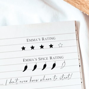 Set of 2 rating stamps (Save!) | 5 star rating stamp | Spicy book stamp | Book lover gift | Self inking stamp | Booklovers gift