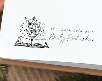 Romance reader book stamp | Library stamp | Book lover gift | From the library of stamp | Personalized gift | Self inking stamp