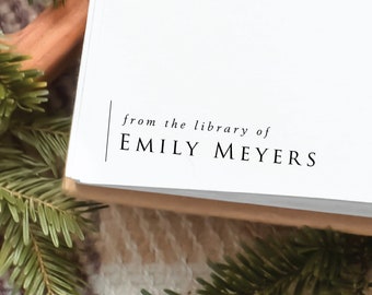 Library stamp | Book lover gift | Custom stamp | Ex libris book stamp | Personalized gift | From the library of | Self inking stamp