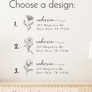 Floral address stamp | Home address stamp | Gardening gift | Save the date stamp | Mother's day gift | Custom stamp | Plant lover gift