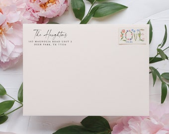 Elegant address stamp | Return address stamp | Engagement gift | Newly engaged gift | Self-inking stamp | Custom stamp | Wedding stamp