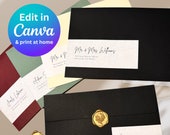 Canva address labels template, Wedding template, Wedding envelopes, Return address labels, Envelope address, address stickers template