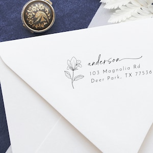 Floral address stamp Home address stamp Gardening gift Save the date stamp Mother's day gift Custom stamp Plant lover gift image 9