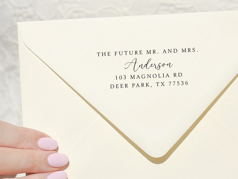 Wedding Stamp Future Mr. Mrs. gift Return address stamp Custom stamp Engagement gift Newly engaged gift Self-inking stamp Design #2