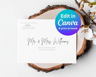 Elegant Envelope Label Template, DIY address label, Wedding template, Wedding address label, Return address, Envelope address label template