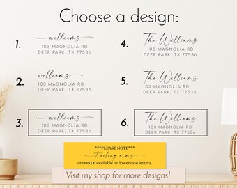 Modern custom stamp | Address stamp | Personalized stamp | Return address stamp | Self inking stamp | Custom address stamp