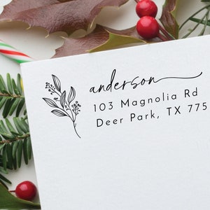 Christmas address stamp | Christmas card stamp | Housewarming gift | New home gift | Self inking stamp | Winter wedding invitation stamp
