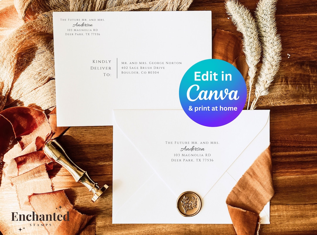 Future Mr. and Mrs. Envelope Template, DIY Address Label, Wedding ...