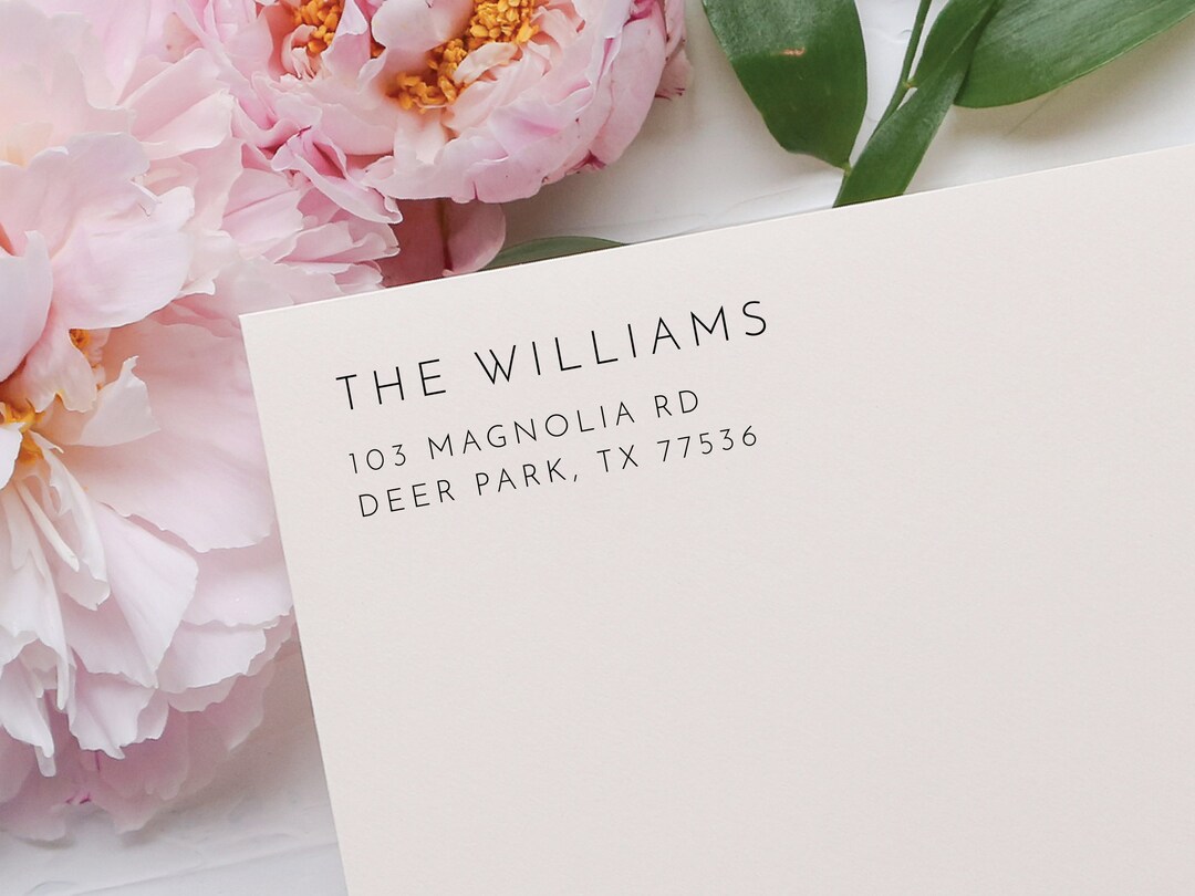 Modern Return Address Stamp Wedding Stamp Custom Stamp Etsy