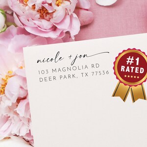 Couple address stamp | Return address stamp | Wedding Stamp | Housewarming Gift | Save the date | Self ink stamper | Newly engaged gift