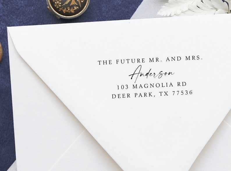 Wedding Stamp Future Mr. Mrs. gift Return address stamp Custom stamp Engagement gift Newly engaged gift Self-inking stamp Design #3