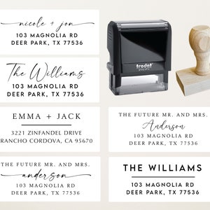 Elegant Wedding Return Address Stamp: Custom Self-Inking or Wood
