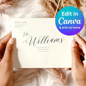 Calligraphy Envelope Templates, Canva template, Address labels, Envelope designs, Editable template, Template for wedding, Envelopes wedding