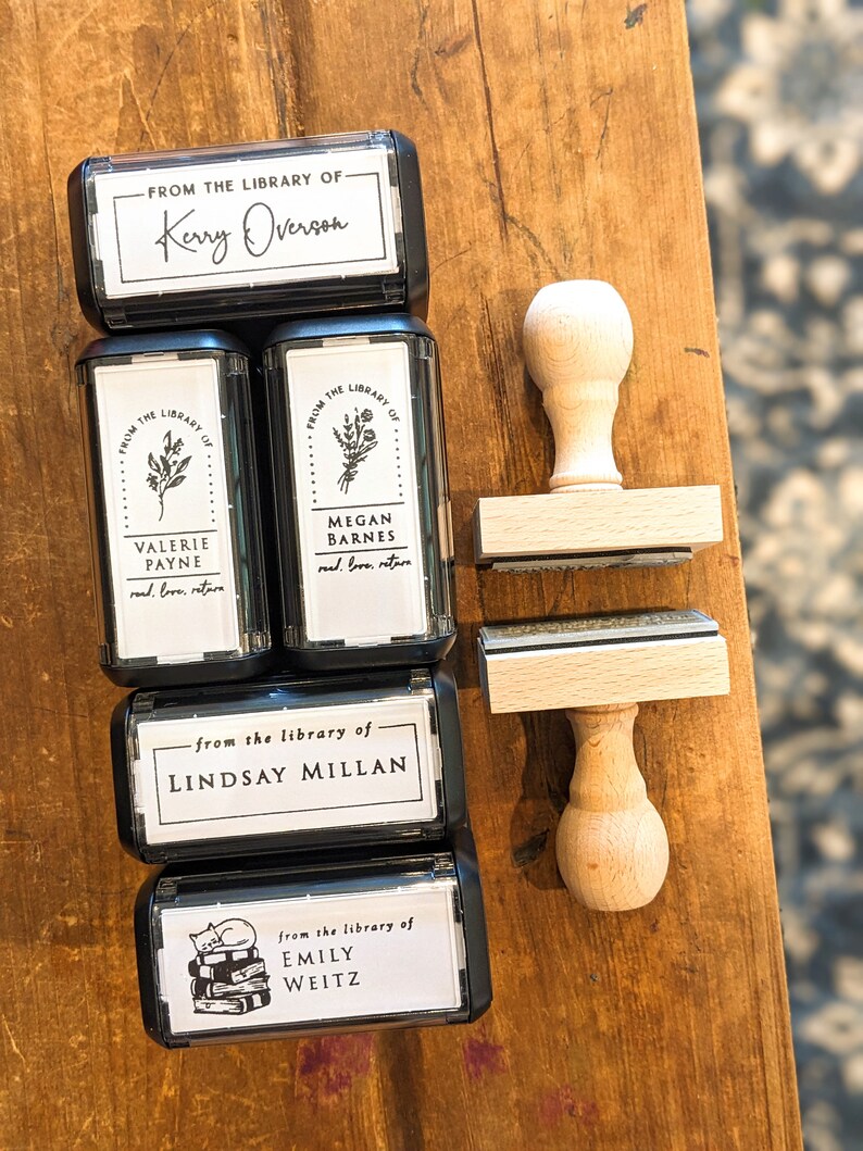 Botanical Book Stamp | Library Stamp | Book Embosser | Book Lover Gift ...