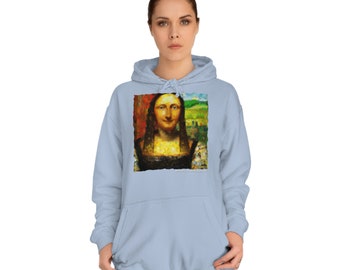 The Art of Modernism: Gustav Klimt-Inspired Digital Mona Lisa Hoodie!