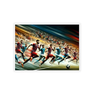 Dynamic elegance: The football game in motion White Frame