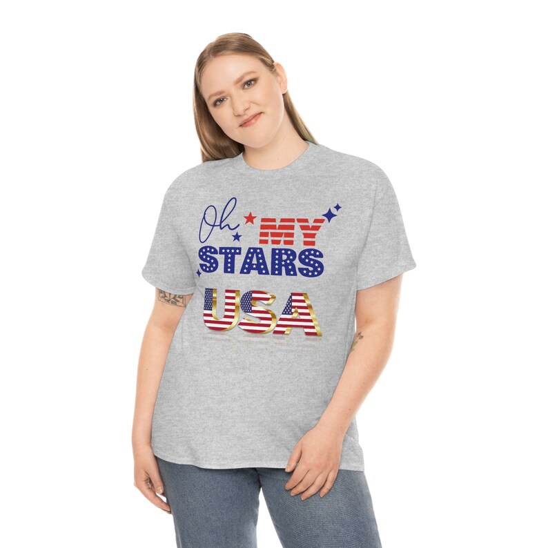 Oh my Stars Das USA T-Shirt für wahre Patrioten Sport Grey