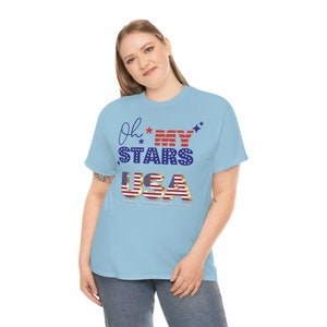 Oh my Stars Das USA T-Shirt für wahre Patrioten Light Blue