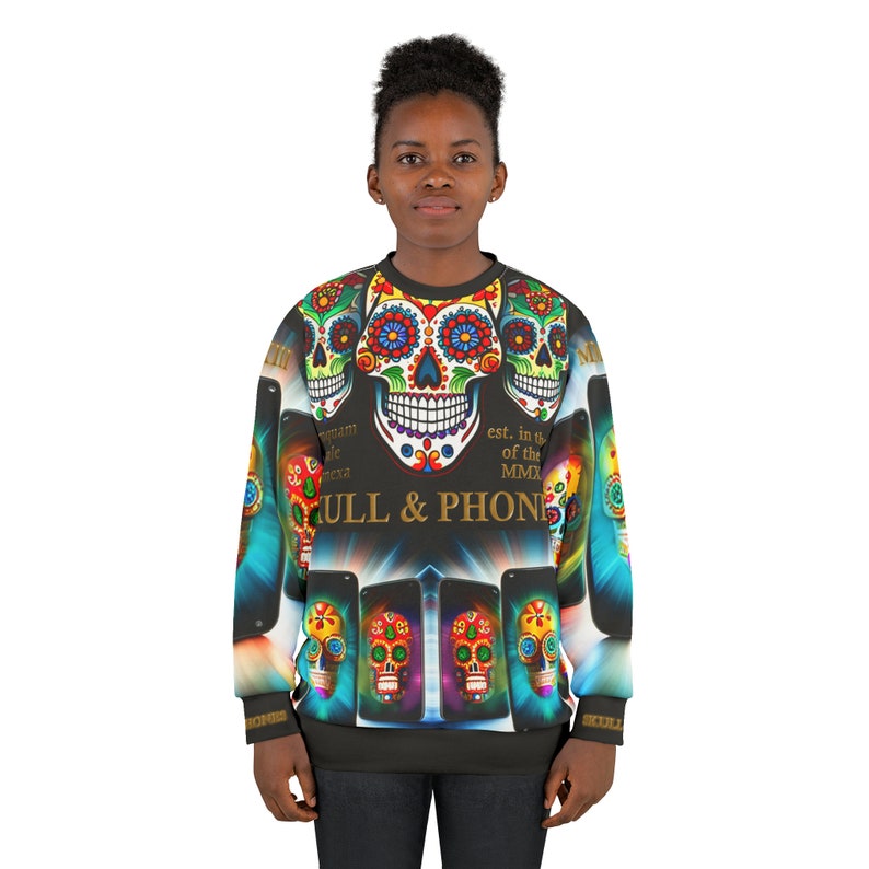 Echoes of Rebellion: The Skull & Phones Statement Sweatshirt image 4