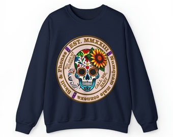 Unlock Style and Comfort: Introducing Our Unique Skull & Phones Crewneck Sweatshirt!