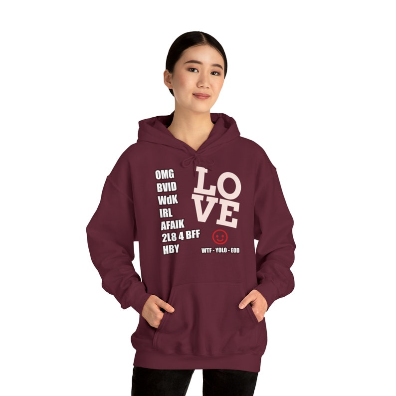 OMG WTF AFAIK this is the coolest hoodie ever Maroon