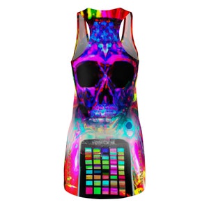 Dress to Impress: Unleash Your Inner Trendsetter with the Exclusive Skull & Phones Racerback Elegance zdjęcie 3