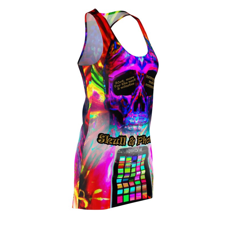 Dress to Impress: Unleash Your Inner Trendsetter with the Exclusive Skull & Phones Racerback Elegance zdjęcie 4