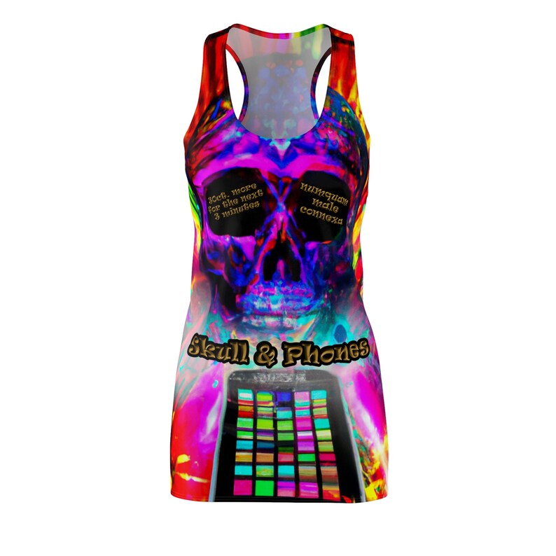 Dress to Impress: Unleash Your Inner Trendsetter with the Exclusive Skull & Phones Racerback Elegance image 2