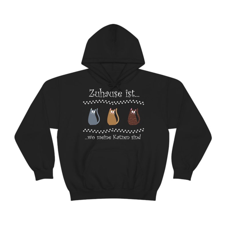 Unisex Hoodie Home is where my cats are. image 2