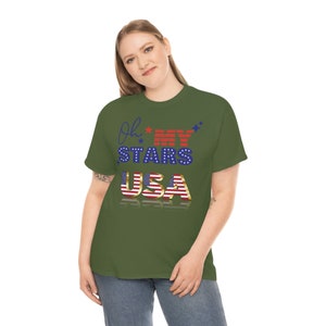 Oh my Stars Das USA T-Shirt für wahre Patrioten Military Green