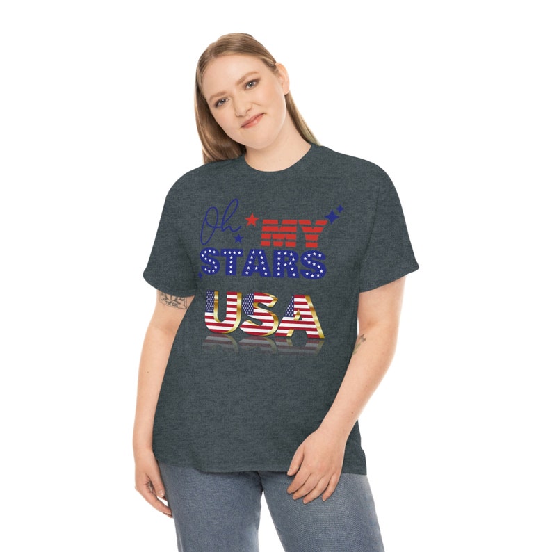 Oh my Stars Das USA T-Shirt für wahre Patrioten Dark Heather