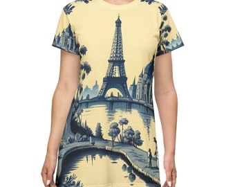 Toile de Jouy - Eiffel Tower - Paris T-Shirt Dress! Discover the renaissance of style!