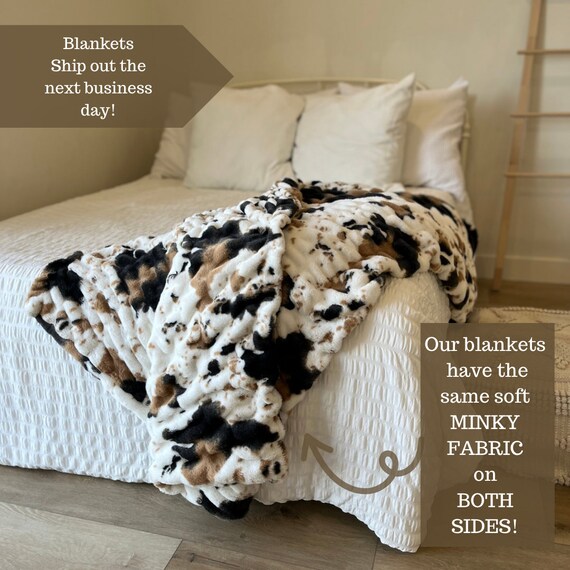 Cow Print Blanket Minky Blanket Christmas Gift Plush Soft Cow Print Minky Blanket Minky Throw Blanket Luxury Blanket Cow Print Blanket Etsy