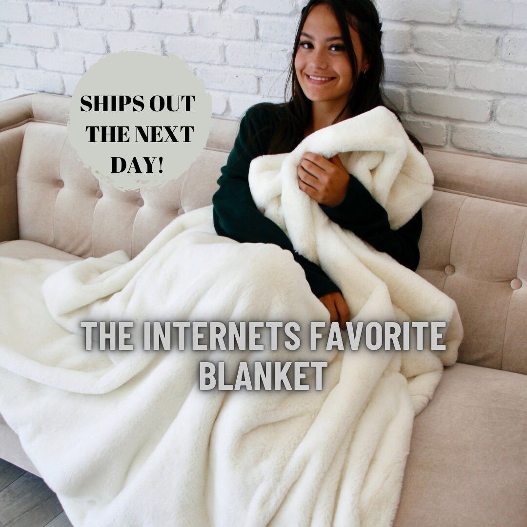 Plush Minky Blanket Ultra Soft Throw Blanket Large White Etsy