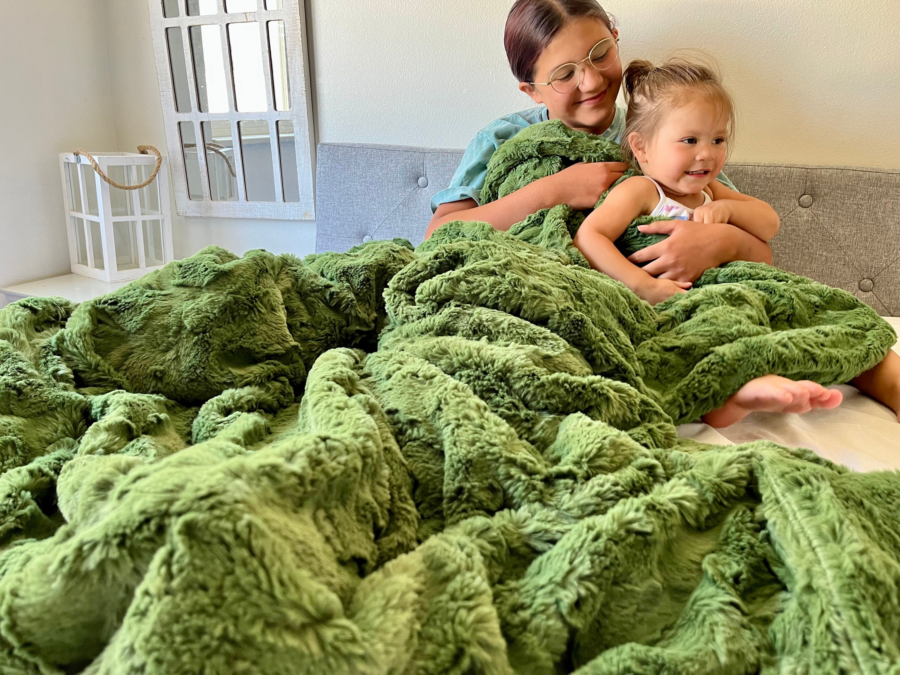 Fluffy Green Blanket Etsy Canada