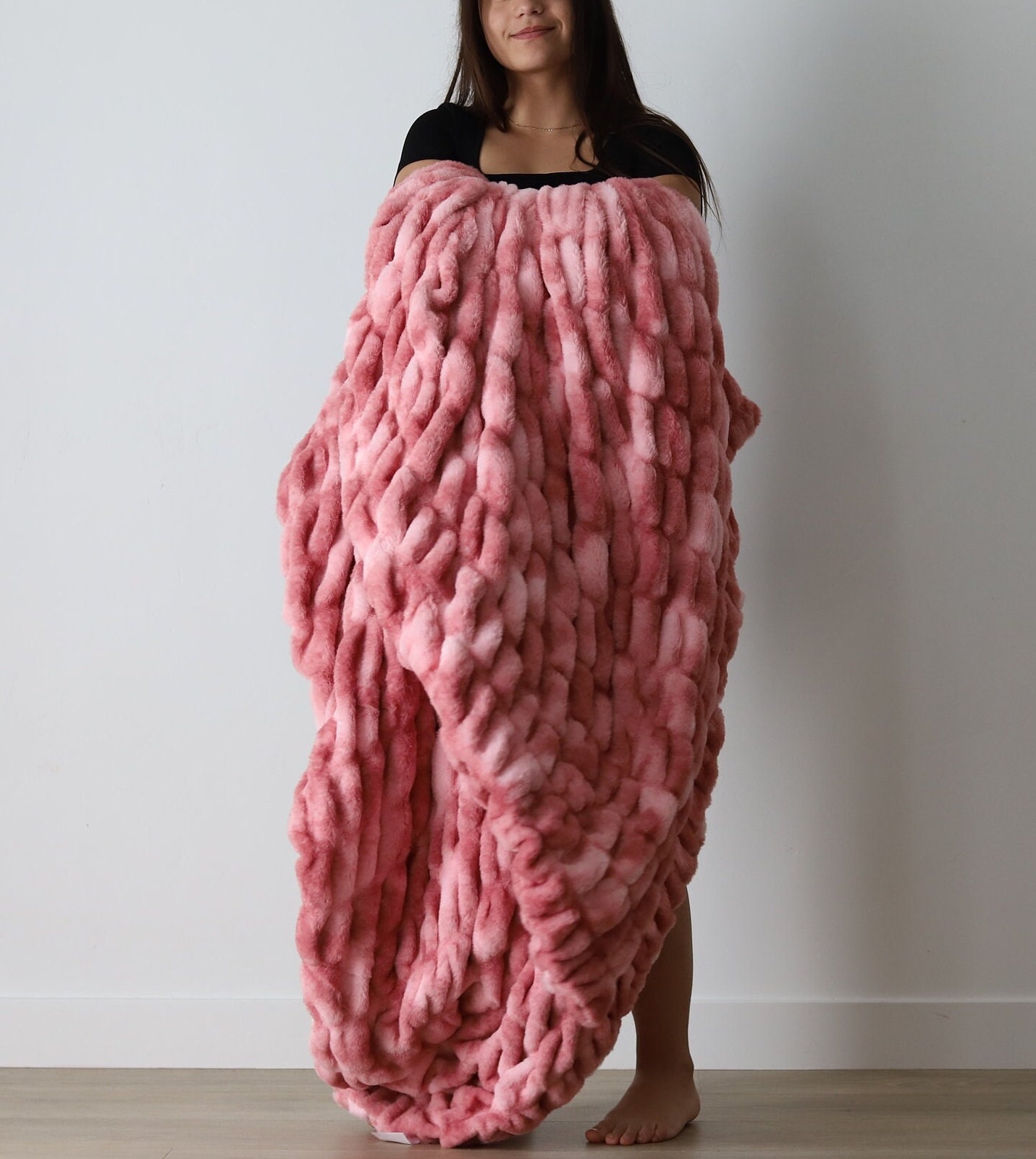 Plush Minky Blanket, Pink Minky Blanket, Faux Fur Blanket, Plush Soft