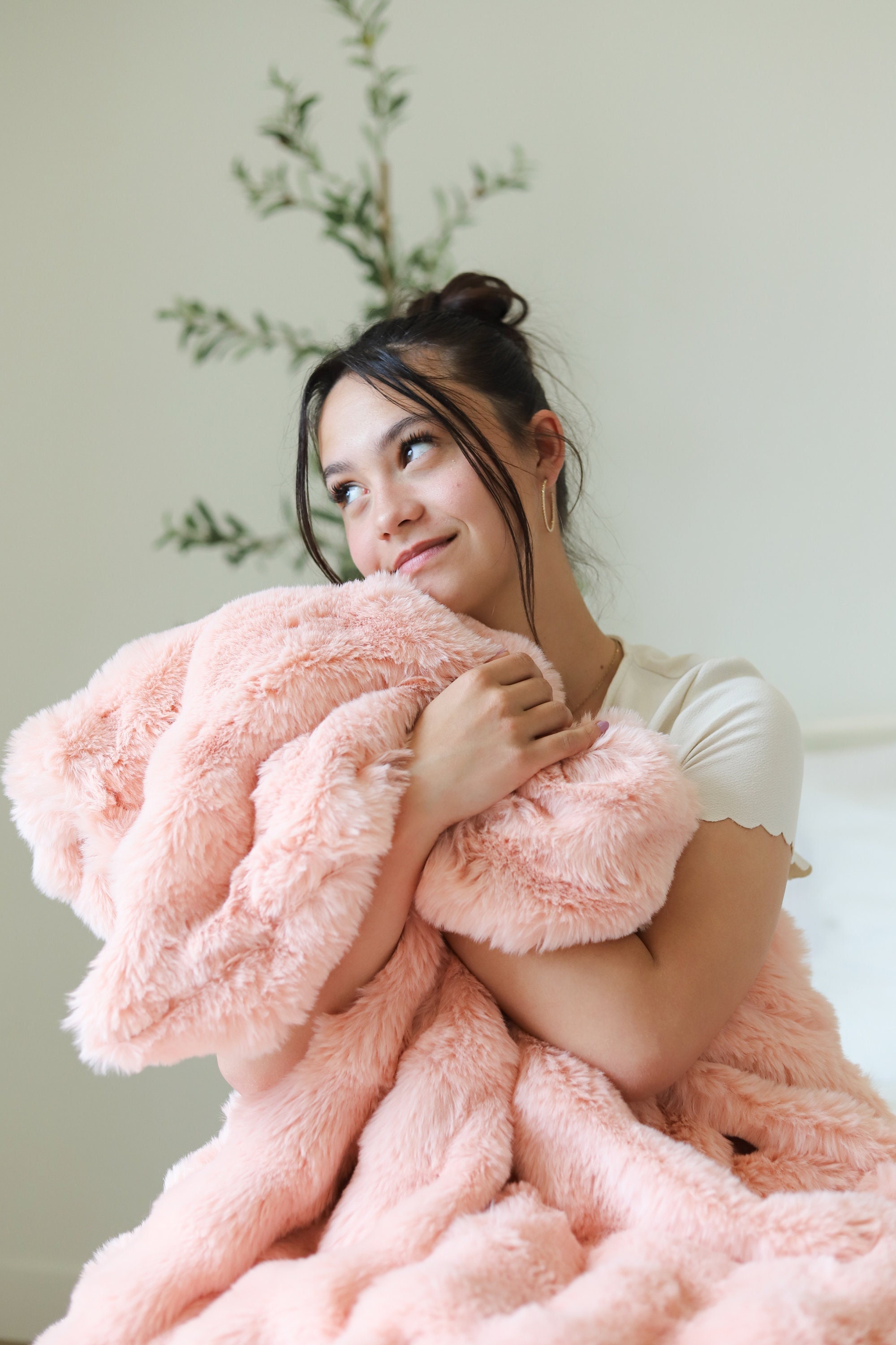Pink Fur Throw Etsy