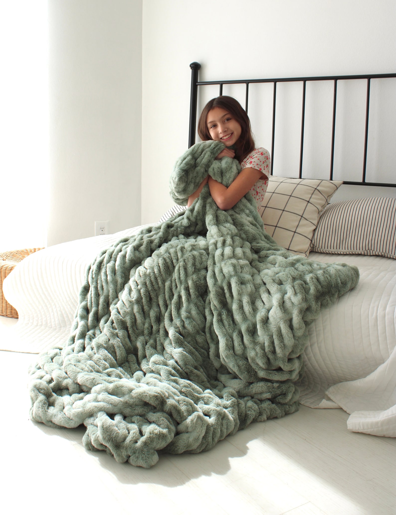 green minky blanket