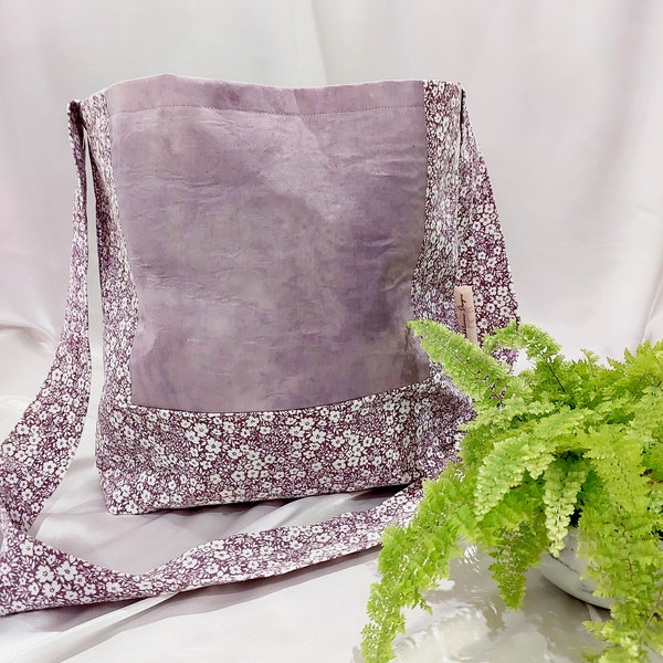 The Bubbles Tote - Light Purple Floral | Corduroy Tote Bag