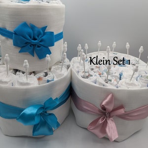 Design your own diaper cake, small or large, 12 colors, different diapers, for birth, baptism, birthday, Christmas. Personalizable
