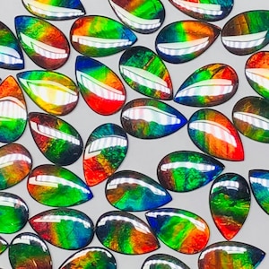 AAA Canadian Ammolite Triplet: Pear Gemstone (18x11mm)