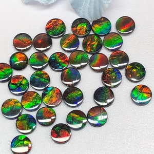 AAA Canadian Ammolite Gemstone: 8mm Round for Jewelry