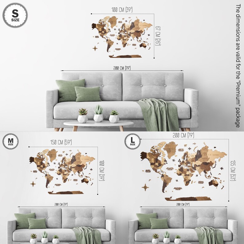 Wood World Map Wall Art Travel Wall Art Housewarming Gift Etsy