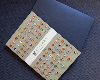 Kit of Flags Push Pins For Wooden World Map.