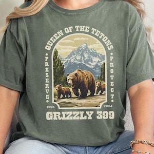 Sweatshirt Grizzly 399 Parc National Grand Teton - Ours Et 4 Oursons, Cadeau Jackson Hole