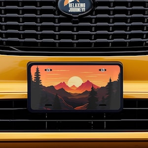 Rocky Mountain Sunset Vanity Plate, Car accessory, front license plate for car, Gift for boyfriend, father or off-road enthusiast