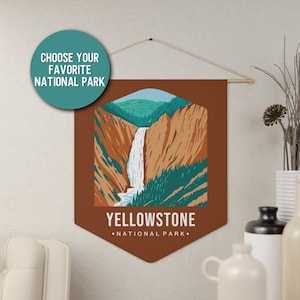 National Park Pennant | Choose your favorite of the 63 National Parks for your 18" x 21" Wall Hanging