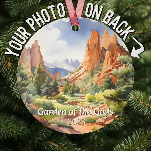 Custom Garden of the Gods ornament, Christmas ornaments personalized photo, Lightweight, durable, chip & scratch resistant