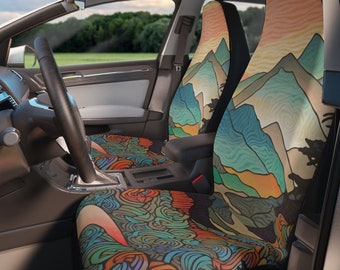 Japanese Boho Mountain Swirl Car Seat Covers | Protect your interior with this car accessory